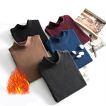 Mid-neck Men's Fleece Warm Bottoming Top T-shirt