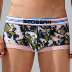Men's Stylish Printed Trunks with Paisley and Camouflage Design