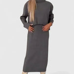 Chrystahl | Elegant Dress and Turtle Neck Sweater Set