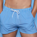 2-pack Men's Striped Double-layer Anti-embarrassment Beach Pants
