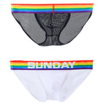 2 Pack Men's Rainbow Mesh Lightweight Breathable Bikinis