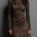 Meredith | High Collar and Long Sleeve Dress