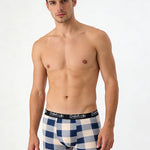 4 Pack Men's Trendy Plaid Design Daily Stretch Soft Trunks