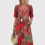 Yvonna™ | Elegant Floral Midi Dress