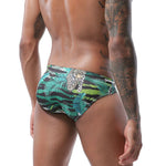 Mens Bulge Pouch Surfing Printed Bohemian Swim Briefs
