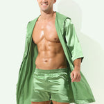 Couple Soft Tie Thin Bathrobe Pajamas