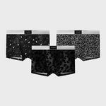 3 Pack Men's Ice Silk Leopard Print Trunks
