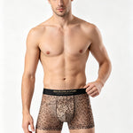 4 Pack Men's Seamless Comfort No-Roll & Breathable Leopard Print Trunks