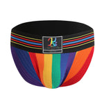 2 Pack Men's Sexy Rainbow Stretchy Breathable Soft U-Convex Pouch Bikini