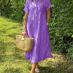 Phoebe | Striped Button-Up Dress