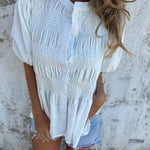 ELIZA™ - Pleated Button-Up Blouse