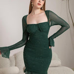 ELLIE™ - Elegant Glitter Mesh Bodycon Long Sleeve Party Dress