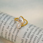 Open Duo Pearl Wrap Ring