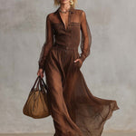 Carmen | Brown Cotton Maxi Dress