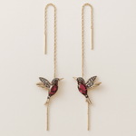 Hummingbird Enamel and Zirconia Earrings