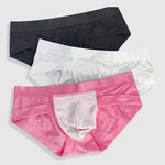 3 Pack Men's Cooling Silktech Briefs - U-Pouch Design & Checkered Antibacterial Lining
