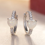 Delicate Heart Shaped Opal Earrings