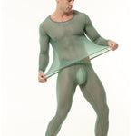 Men's Ultra-Thin Ice Silk Sheer Sensual Seamless Activewear Tops & Tights
