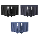 3 Pack Split-Support Men's Trunks- Breathable & Bulge-Enhancing