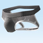 3 Pack Men's Breathable Mesh Ice Silk Sexy Stretch Fit Jockstrap