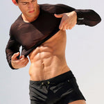 Men's Solid Color Breathable Stretch Swim Trunks