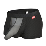 Men's Low-Rise Mesh Trunks – Breathable Nylon with 3D Pouch Support