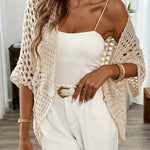 Crystal | Open Knit Drape Cardigan