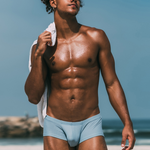 2 Pack Men's Sexy Short Legs Trunks With Large Pouch