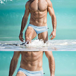Men’s Solid Color Quick-drying Pouch Swim Briefs