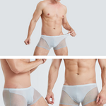 Sexy Panelled Mesh Trunks For Men