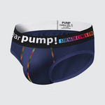 Men's Mesh Briefs With Colorful Spliced Lines