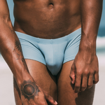 2 Pack Men's Sexy Short Legs Trunks With Large Pouch