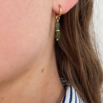 Gorgeous Dual Green Stone Drop Earrings