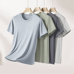 Modal Summer Short Sleeve T-Shirt Men Crew Neck Solid Color Casual Underwear Mens Clothing