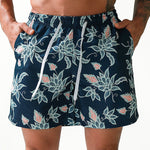 Mens Quick Drying Floral Printed Beach Board Shorts