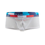 4-pack Men's Low-rise See-through Micro-mesh Pouch Shiny U-convex Wide-edge Boxer Briefs