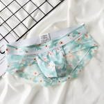 4 Pack Men’s Flower Print Pouch Silky Touch Briefs
