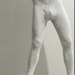 Men's High-rise Cotton Thermal Bottoms With Fly