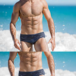 Men’s Solid Color Quick-drying Pouch Swim Briefs