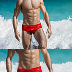 Men’s Solid Color Quick-drying Pouch Swim Briefs