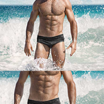 Men’s Solid Color Quick-drying Pouch Swim Briefs