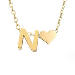 Personalized Gold Initial Heart Necklace