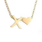 Personalized Gold Initial Heart Necklace
