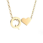 Personalized Gold Initial Heart Necklace