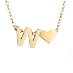 Personalized Gold Initial Heart Necklace