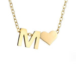 Personalized Gold Initial Heart Necklace