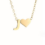 Personalized Gold Initial Heart Necklace