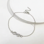 Delicate Infinity Charm Silver Anklet