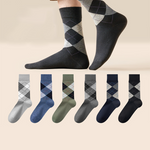 5 Pack Men's Simple Textured Crew Socks