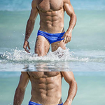 Men’s Solid Color Quick-drying Pouch Swim Briefs